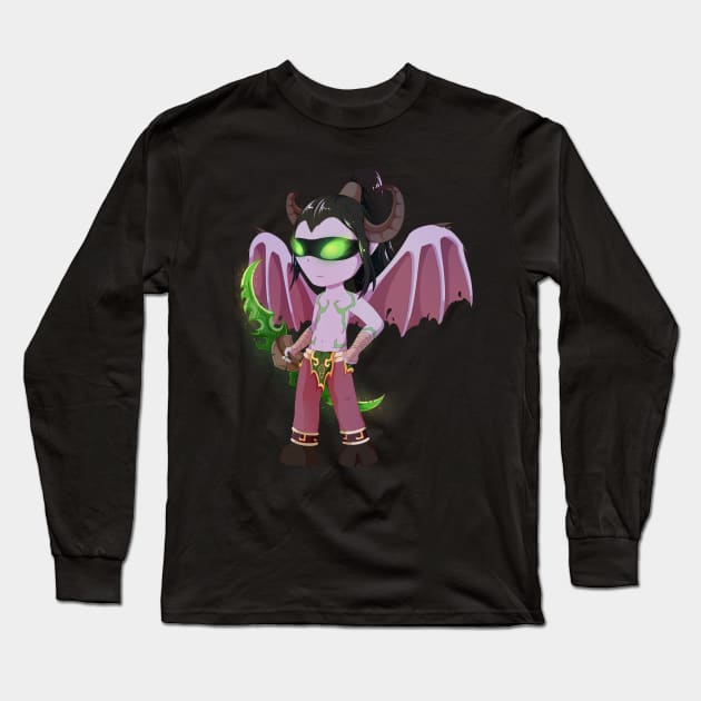 Illidan Long Sleeve T-Shirt by PatchNpaw